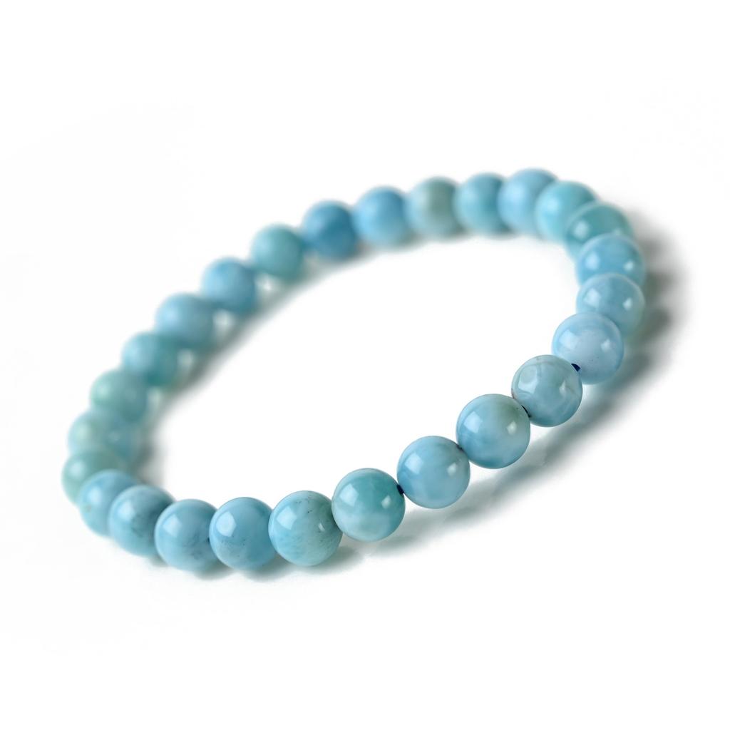 Eigado Larimar 7mm Inner Diameter Healing Natural Power One of the Three Greatest Healing Stones Bracelet, Beads, 13.6g, 16cm, Stone, Stone, Stone,