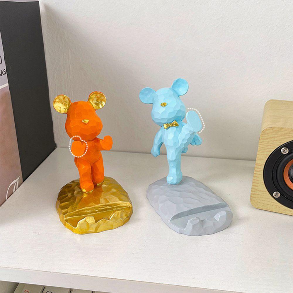 Phone Accessories Mobile Bracket Mobile Phone Stand Bear Sculpture Phone Holder Storage Holders