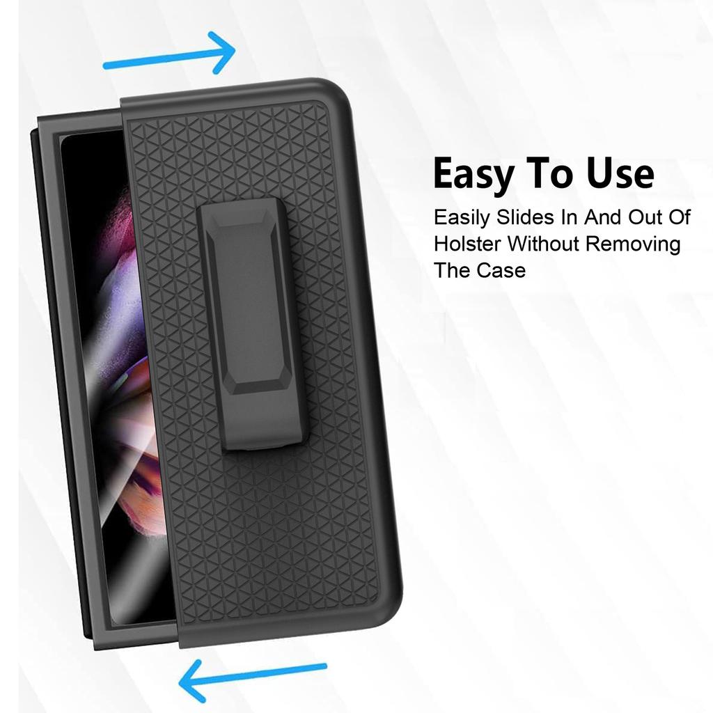 Противоскользящий зажим для ремня, кожаный чехол для Samsung Galaxy Z Fold 3 Fold3 Fold 4 Fold4 5g Zfold4 Zfold3, полная защита