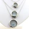 Stones and Minerals. Raw Aquamarine Necklace. 25 Mm Medallion Model. Color Silver.