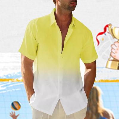 Повседневные мужские рубашки Летняя одежда Градиентная графика Одежда для отдыха на море Большие топы с коротким рукавом для мужчин Рубашки