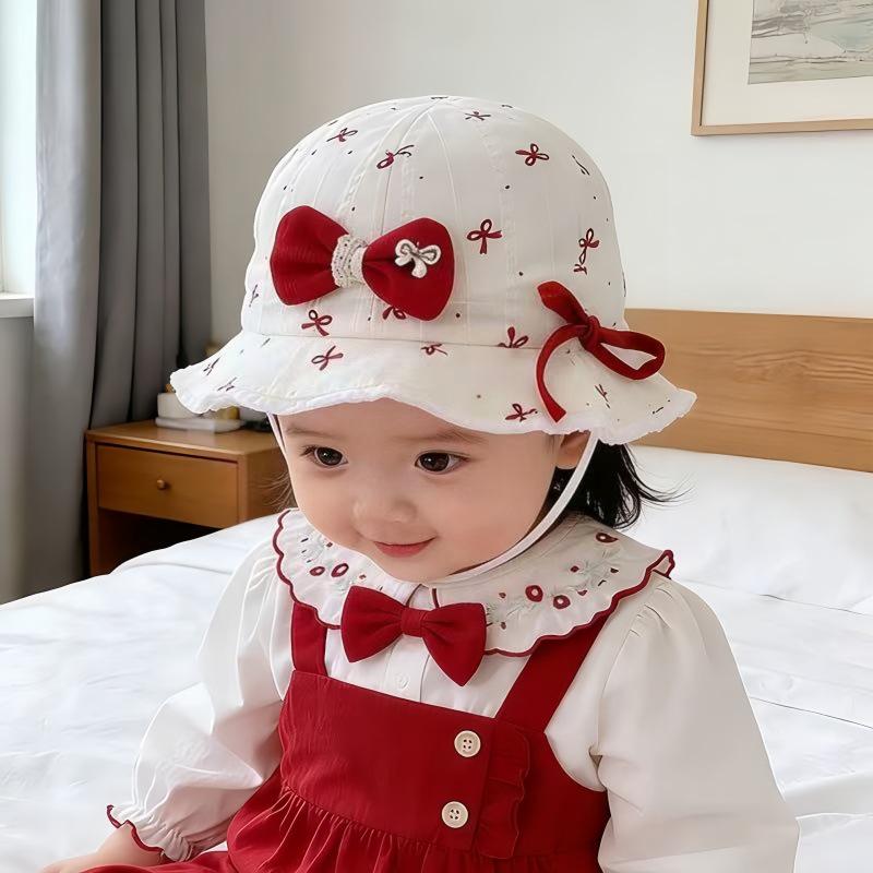 Весенняя детская шляпа для защиты от солнца с бантом - Милый корейский стиль