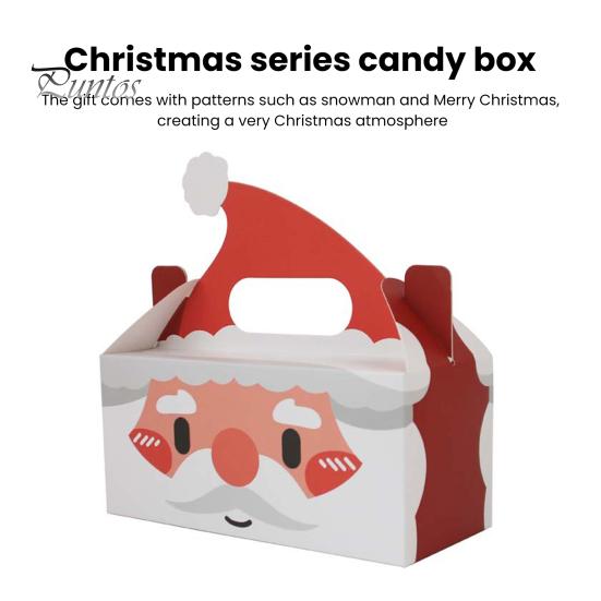 10 шт., Рождественская подарочная коробка, рождественский картонный подарок, коробки для конфет и печенья с ручкой, сумки для вкусностей, товары для праздника и вечеринки