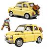960 шт. Технические строительные блоки Fiat 500, классическая желтая модель автомобиля, создатель, сборка, кирпичи, игрушки для мальчиков, подарок для детей