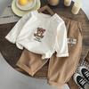 Little Bear Three-Piece Set: Jacket, Casual Pants, Trendy Boy's Fashion.