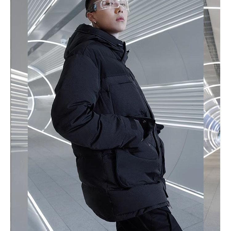 Li Ning X Star Wars Collaboration Series Hooded Loose Long Sleeve Down Jacket Men Outerwear Black AYMR209-1