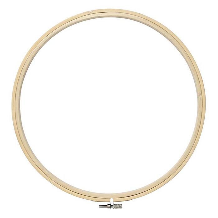 2 In 1 Embroidery Hoop Frame - Round Wooden - 25 Cm