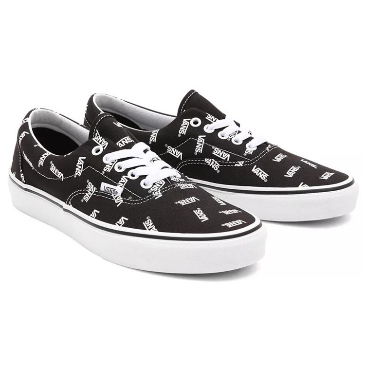 Vans Era Allover Logo - Black White Unisex Sneakers True-White VN0A54F1QW7