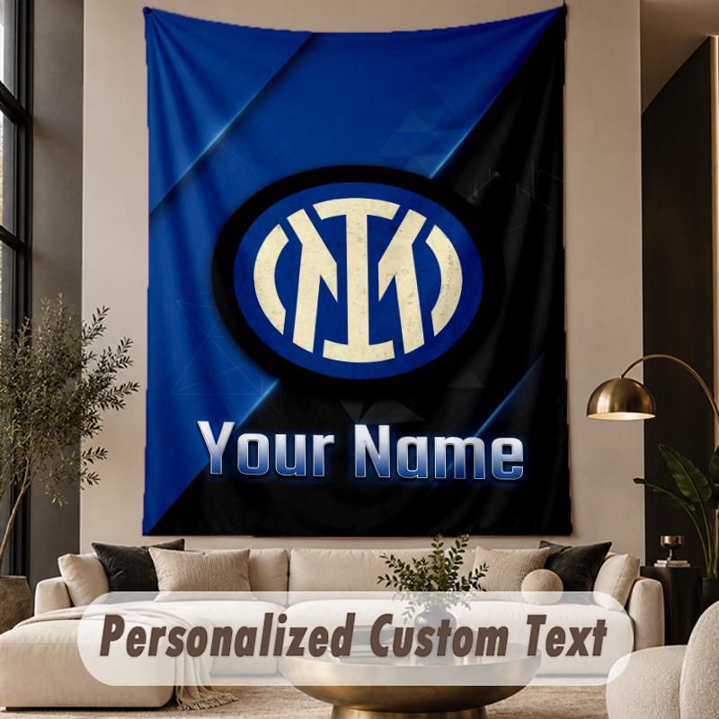 Custom Text Tapestry Inter Milan Print Wall Tapestry Indoor Living Room Wall Decor