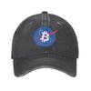 Punk Cotton Bitcoin Space Moon Baseball Cap for Women Unisex Adjustable BTC Crypto Coins Dad Hat Sun Protection