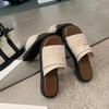 ~ Holiday Style Casual One-word Sandals Summer New Fashion Versatile Flat-bottomed Beach Slippers Outer Wear