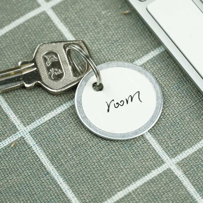50 штук Металлические ободки для брелоков Круглые бумажные бирки с металлическими кольцами Белая этикетка для автомобильных ключей и дверных ключей 31 мм Белый