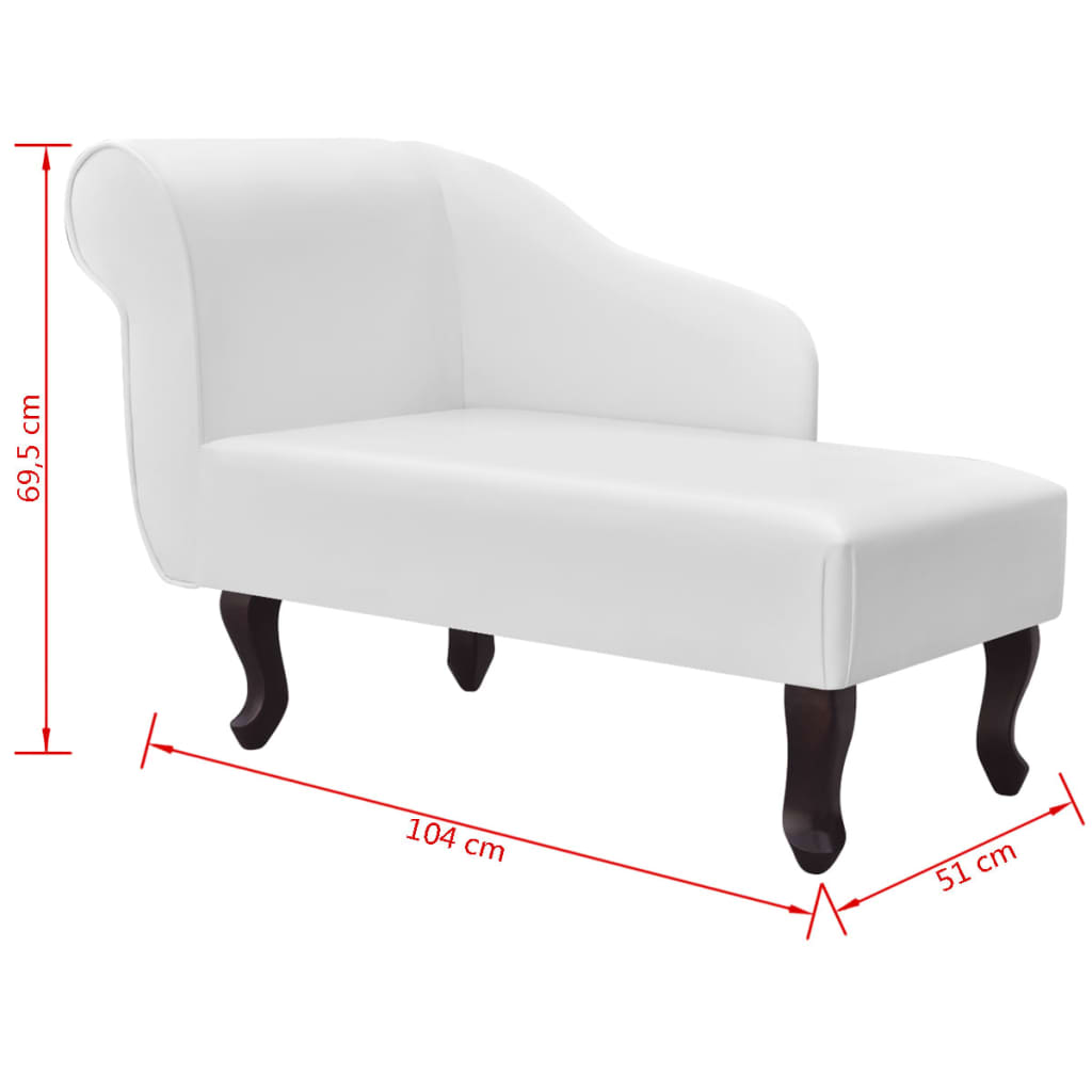 White Faux Leather Chaise Longue
