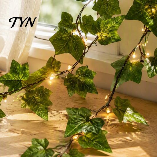 Artificial Ivy String Lights 32.8FT Vine Fairy Lights, Garland, Fake Hanging Vines Decorations, Waterproof Porch Ornaments Flexible LED Light