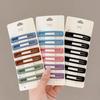 6Pcs Girl Hairpin Matte Color Rectangular Hair Clips Stable Non-Slip BB Clip Face Slimming Versatile Hair Styling