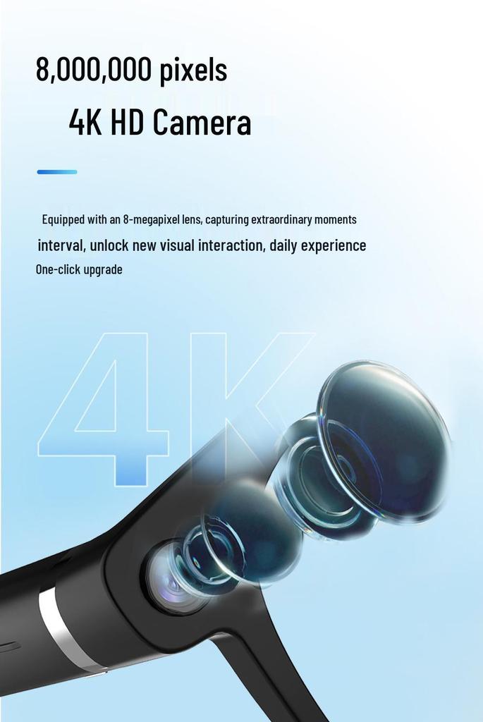 AI Smart Glasses with 800W Camera for Photos, Videos, Image Recognition, and Translation.