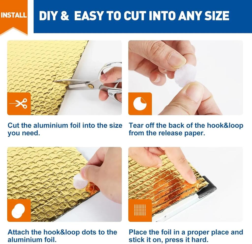 500*800mm 2mm Car Sound Mat Proofing Deadener Heat Noise Insulation Deadening Mat Hood Closed Cell Foam Accessories