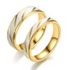 Кольцо для пары из нержавеющей стали, Золотая волна, обручальное кольцо для мужчин и женщин, ювелирное изделие для помолвки, подарок