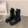Fashion Thick-soled New Winter 2024 High Quality Women's Boots Round Head Back Zipper Fashion Casual Comfortable Boots Botines Mujer