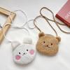 Small Kids Messenger Bag Plush Keys Coin Wallet Cute Zipper Pack  Autumn Winter