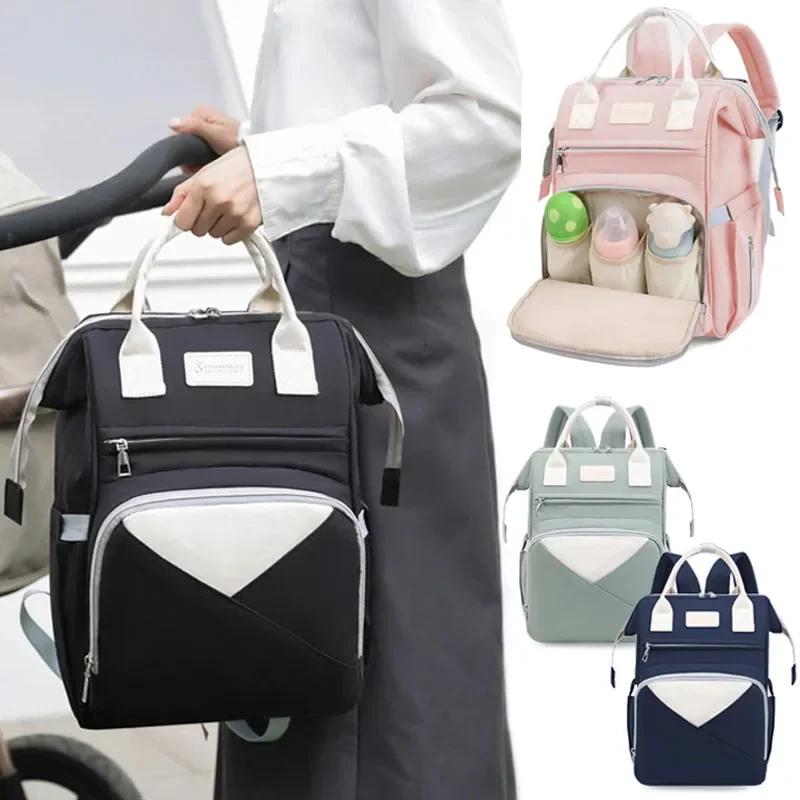 Mommy Baby Diaper Bag Baby Stroller Hanging Backpack Changing Mat Wet And Dry Carrying Large Capacity Nappy Fashion Mommy Bag