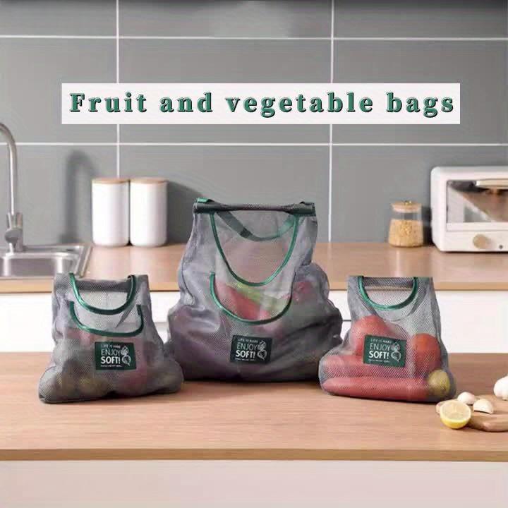 2pc 40*50cm Ventilated Mesh Storage Bags for Garlic, Potatoes, Onions - Durable Plastic Hanging Organizer for Kitchen & Pantry, Non-Food Contact Safe