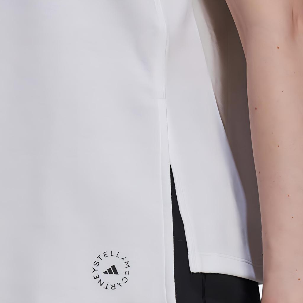 Adidas Тренировочная майка с логотипом и боковым разрезом Женские топы белого цвета HA8972