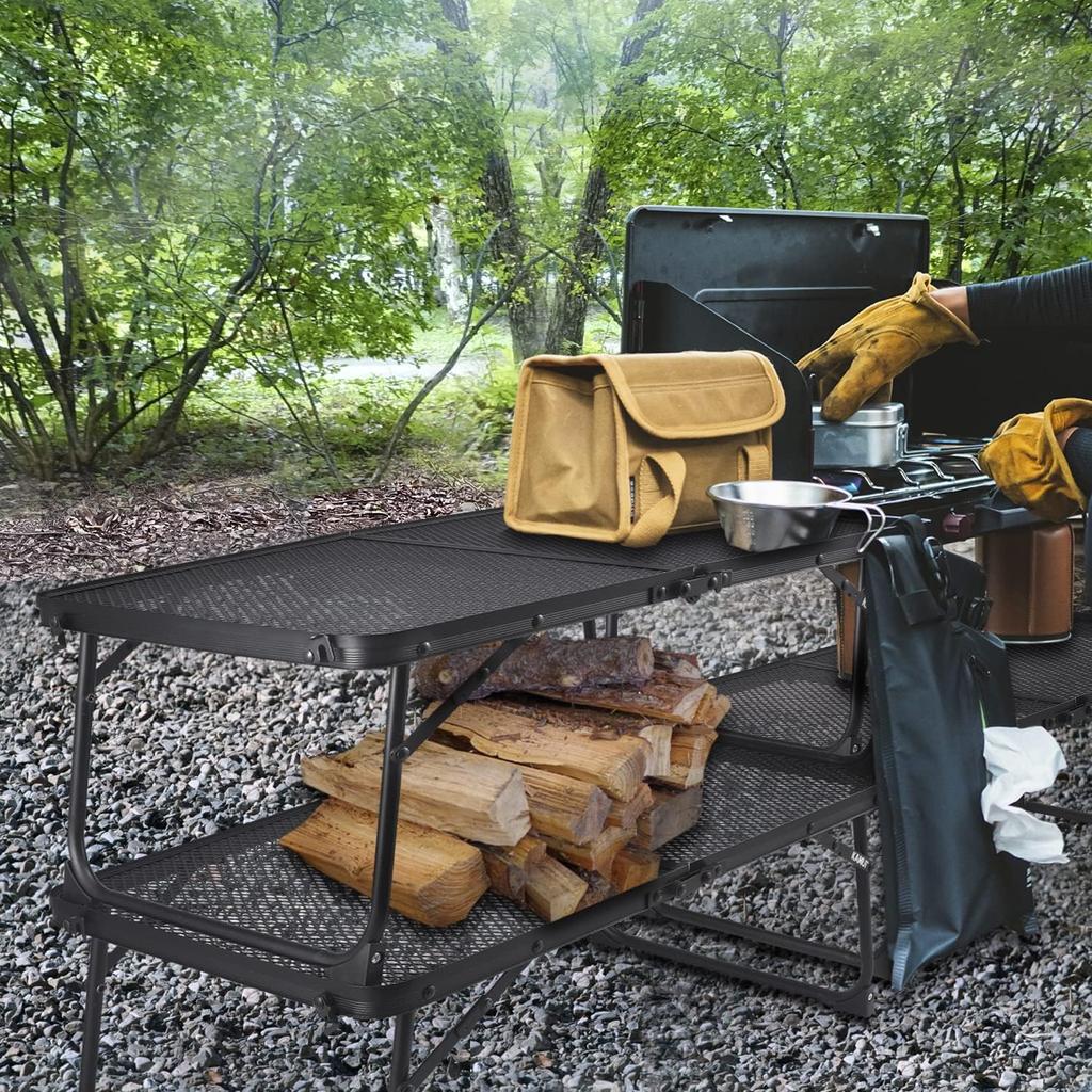 Сетчатый стол KAMUI Field Ground Rack, легкий, складной, компактный, штабелируемый, идеально подходит для кемпинга, пикника на открытом воздухе и т. д.