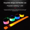 Snap Slap Design Slap Bracelet Polyester Glow Wristband Adjustable Fit LED Armband  Party Cheer