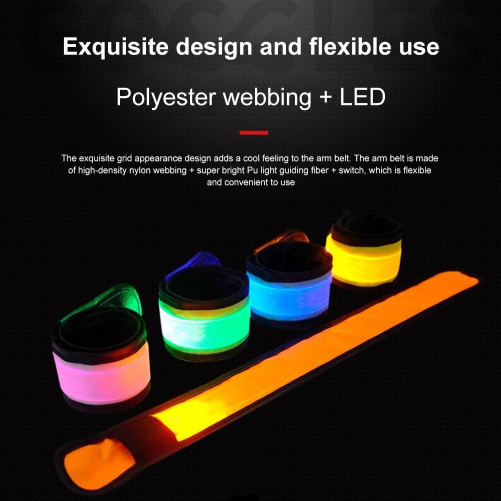 Snap Slap Design Slap Bracelet Polyester Glow Wristband Adjustable Fit LED Armband Party Cheer
