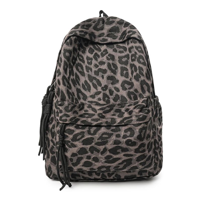 Рюкзак из ткани Оксфорд с леопардовым принтом, модный женский повседневный школьный рюкзак, трендовый рюкзак