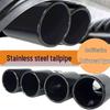 Dual Outlet Stainless Steel Exhaust Pipe - Available In Bright Black and Silver, Compatible with Various Car Models
