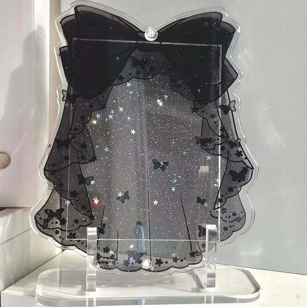Новая Черная Фоторамка-Вуаль с Бантом, Звездой и Блестящей Карточкой, Держатель для Карточек, Звездопад, Маленькая Карточка 3 дюйма, Стиль INS, Рамка для Хранения и Демонстрации