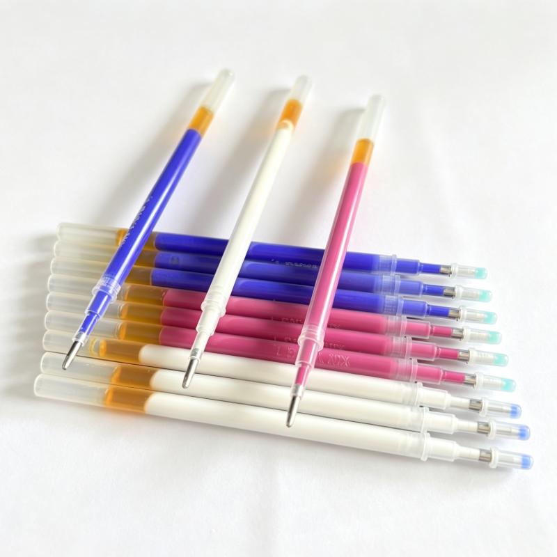 VAST SEA 100 Pcs Pack Thermal Disappear Heat Erasable 1.0mm Fine Tip Plastic Gel Pen Refill Textile Fabric Marking Pen Sewing