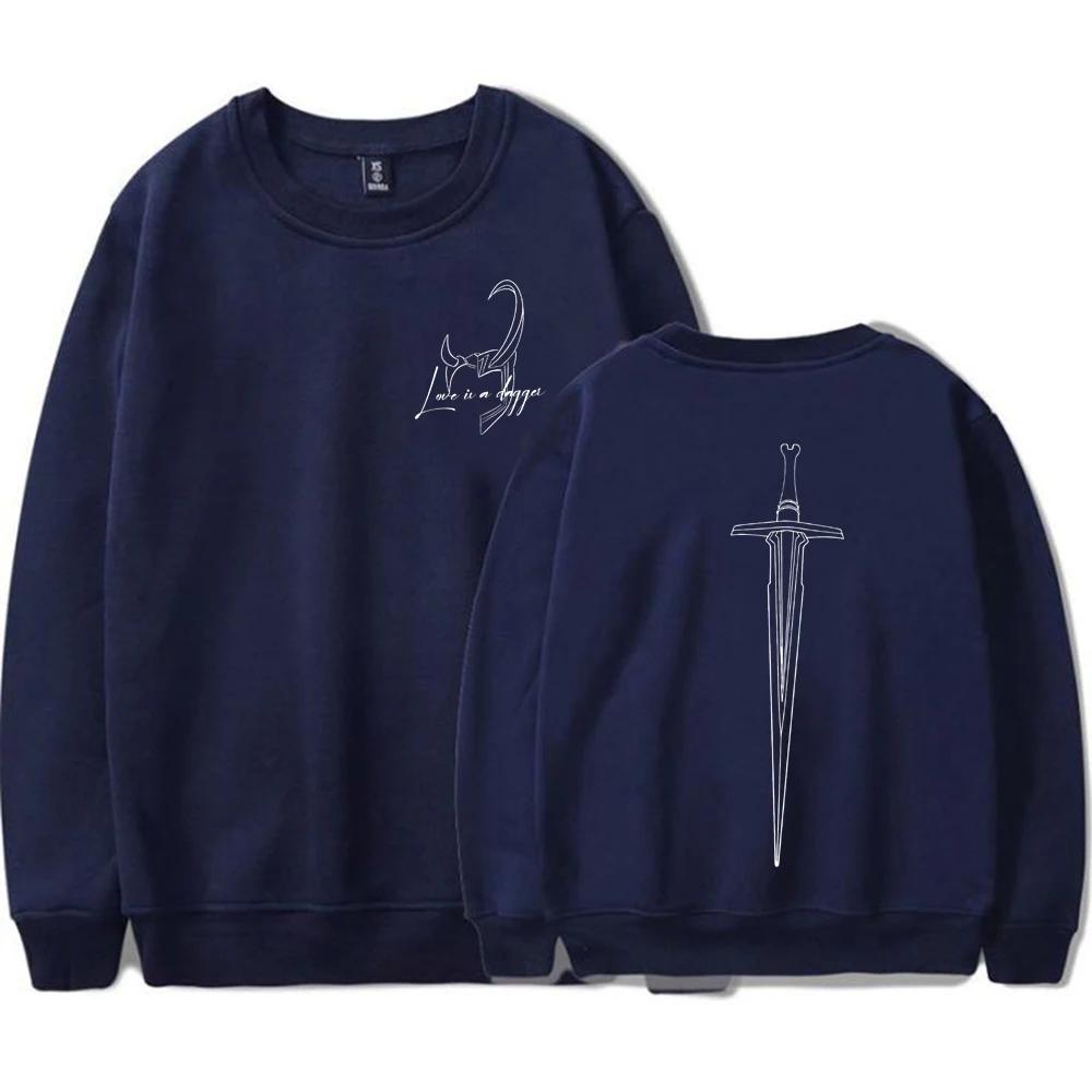 Толстовка Love Is A Dagger Loki and Lady Loki Shirt Loki Dagger Sweatshirt Women Long Sleeve Casual Pullover Sweeper