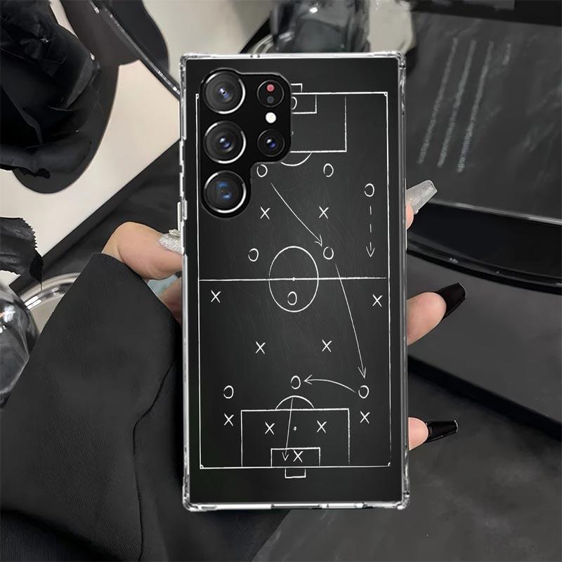 Чехол для телефона 'Футбольные тактики' для Samsung Galaxy S25 Edge S24 Ultra S23 Plus S22 S20 FE S10 + Мягкая печатная крышка Coque