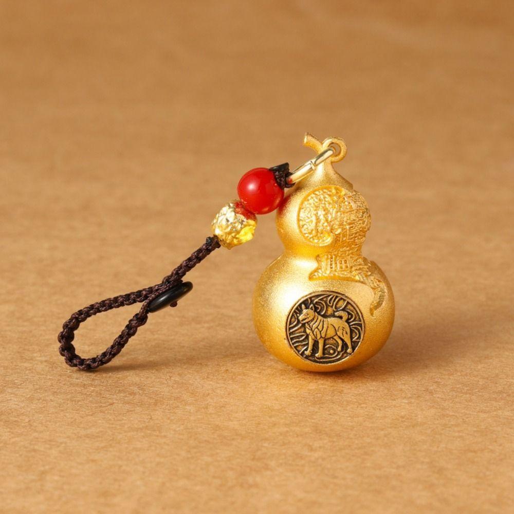 Feng Shui Gourd Rotating Keychain Chinese Style Car Keychain Zodiac Keychain Decoration