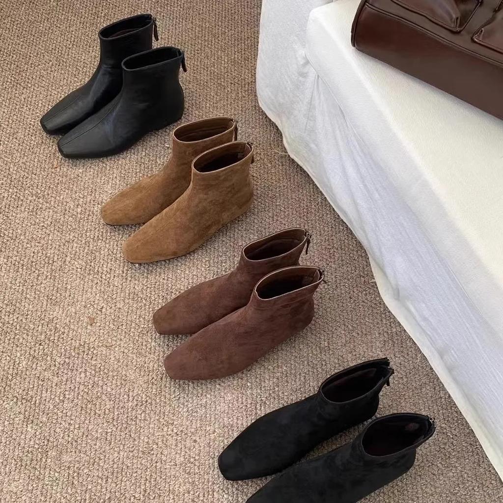Винтажные замшевые женские эластичные облегающие полусапожки, повседневная обувь на низком каблуке, осенние женские туфли для вечеринок, современные ботильоны, новые