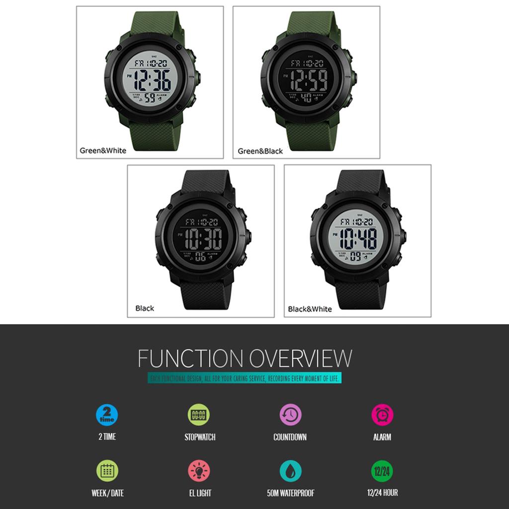 SKMEI 1426 Мужские часы с цифровым механизмом, спортивные наручные часы с будильником на 12/24 часа