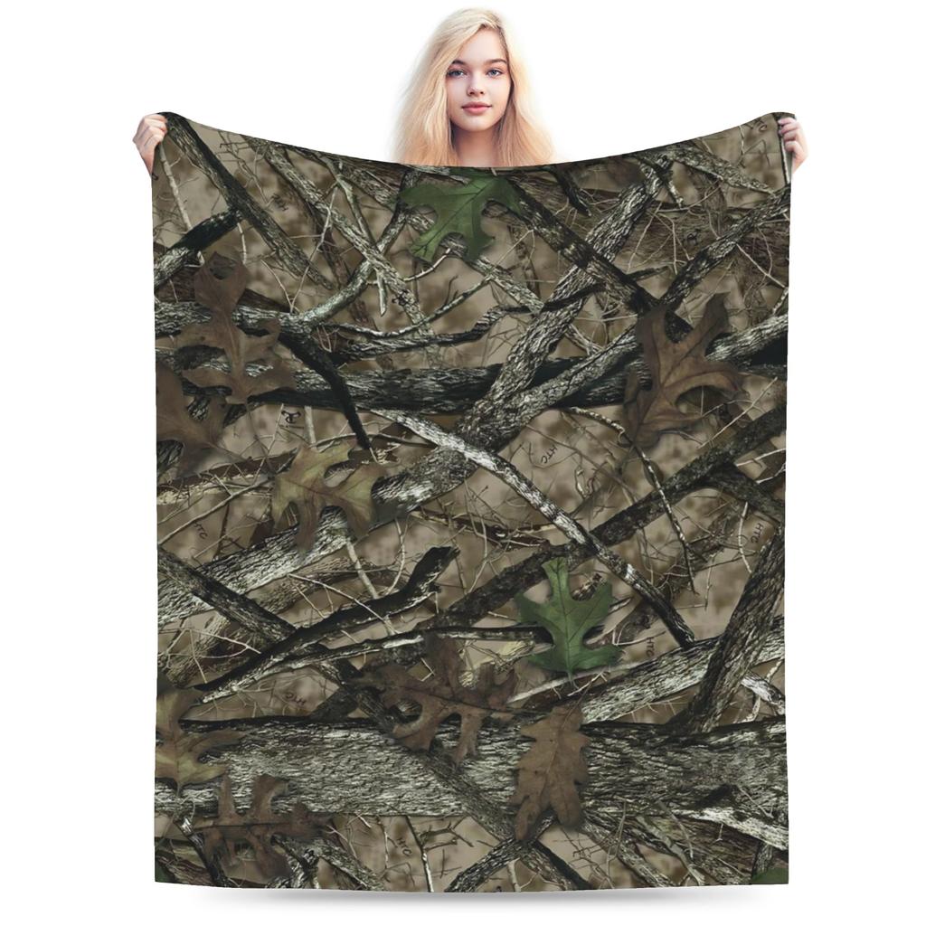 Super Warm Blanket Kids Camping Green And Brown Camo Bedding Throws Flannel Bedspread For Home Decor Graphic Sofa Bed Cover