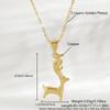 Korean-Style Gold-Plated Elk Pendant Clavicle Necklace - Sweet Christmas Gift