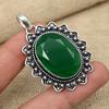 Lab-Created Emerald Gemstone Jewelry 925 Sterling Silver Pendant Handmade Gift For Her