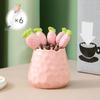 Creative Dessert Forks with Storage Jar Ceramic Fruit Forks Receipt Jar  for Tasting Salad