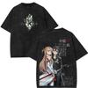 Харадзюку Аниме Sword Art Online Футболка Модная Y2k Стиранная Оверсайз Футболка Мужская Одежда Летние Короткий Рукав Хлопковые Футболки Топы