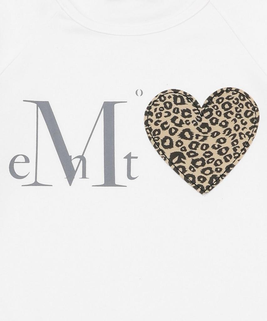MUCENT Coron Leopard Print Heart Patch Short Sleeve T-Shirt (2 Colors)