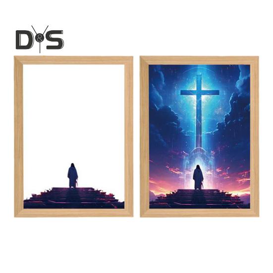 Светодиодный ночник с рисунком Иисуса, регулируемая цветовая температура, декоративная подсветка, светодиодная лампа с рисунком 4D