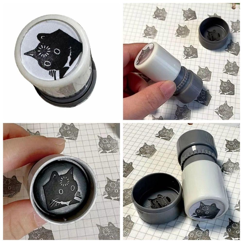 DIY Декор Мультяшные Штампы Маленькие Круглые Штампы Кошки Смешная Печать Котенка Декор для Ручного Блокнота
