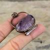 African Amethyst Rough Pendant Electroformed Copper Pendant Handmade Jewelry Biwa Pearl Gemstone Pendant Electroformed Jewelry Gift For Wife