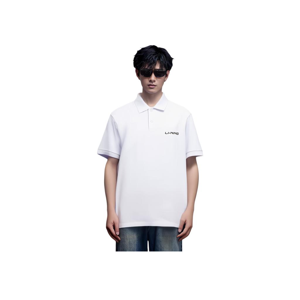 Серия для настольного тенниса Li Ning Однотонная универсальная удобная футболка-поло с коротким рукавом Унисекс Футболки-поло Белый APLV545-2