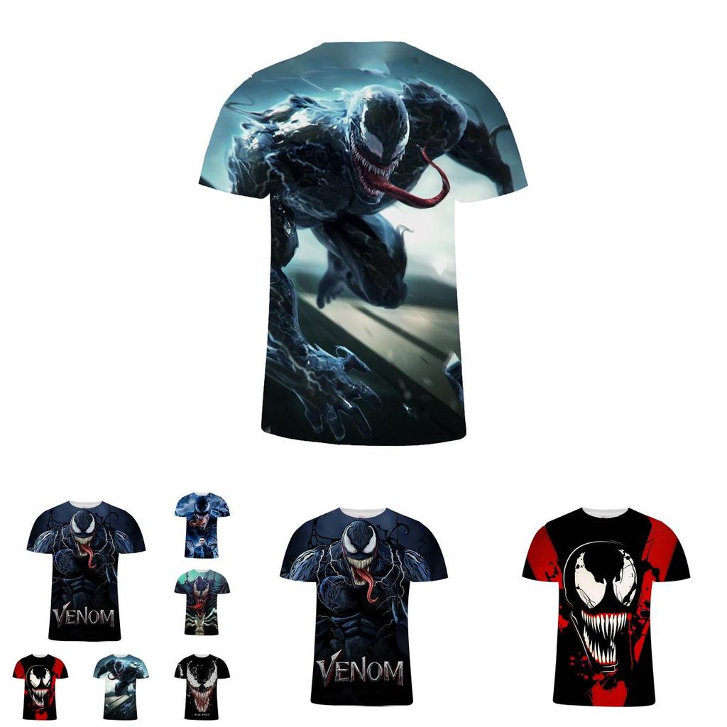 Stylish Women Men Movie Venom Comic Print Casual 3d T-shirt For All Seasons